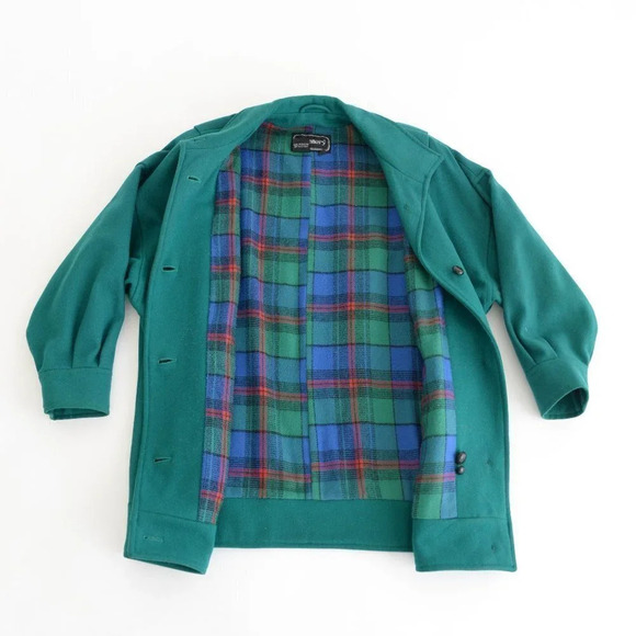Vintage  J. Gallery Green 70% Wool Coat Size 5/6 - Picture 16 of 16